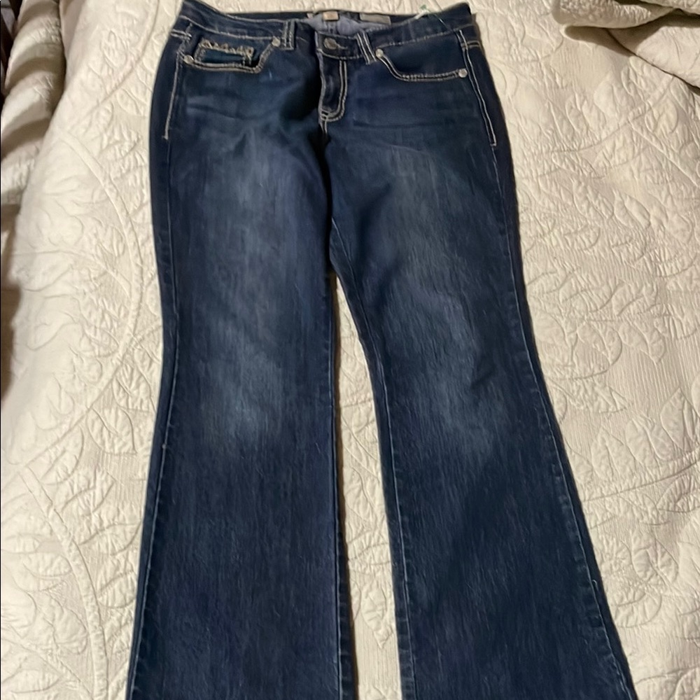 Nine West Blue Flare Wide Leg Jeans with Dimension
